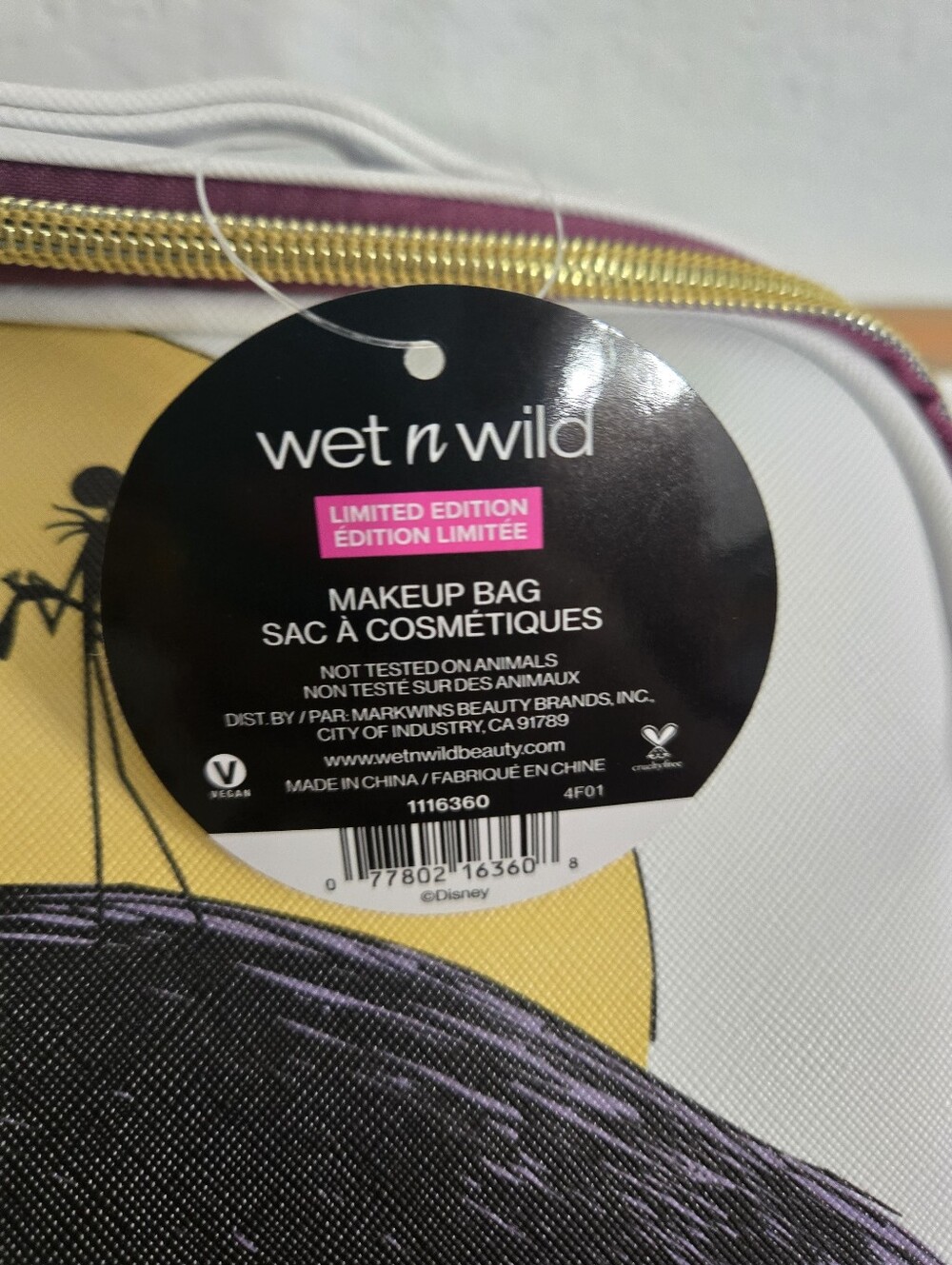 Disney Wet N Wild Nightmare Before Christmas Make-Up Bag Case 2 Side Graphic NEW - Picture 5 of 8